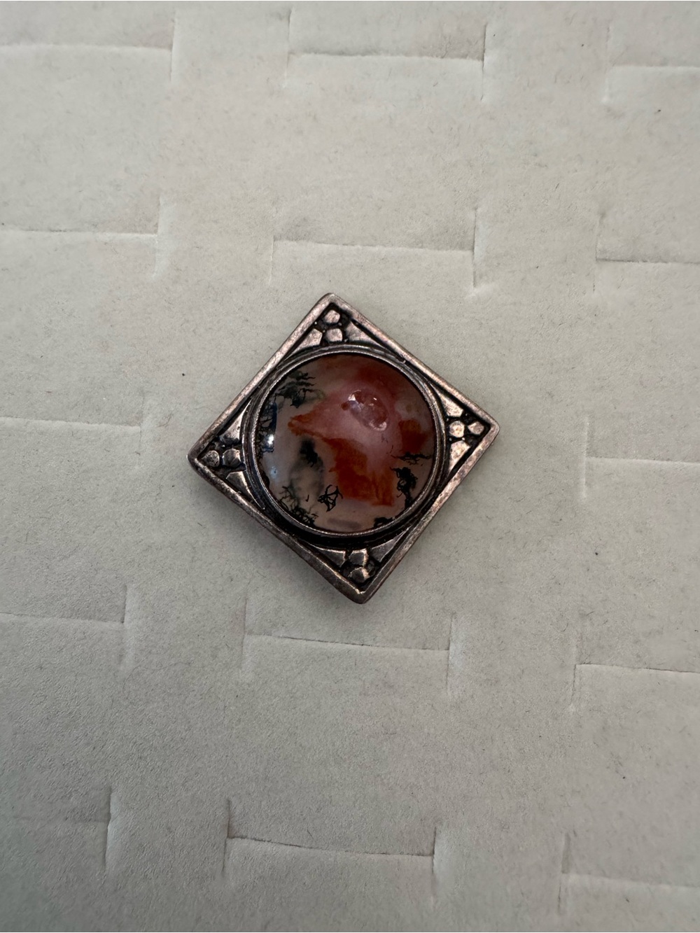 John Hart Iona Sterling Silver Scottish Moss Agate Brooch 1961 hallmarked - Picture 8 of 8